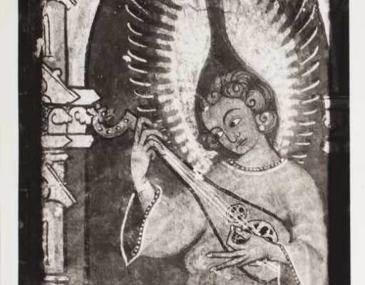 angel playing a rebec in the chapel