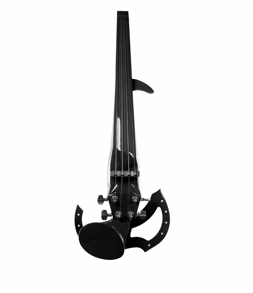 4 string Line electric violin with a black body