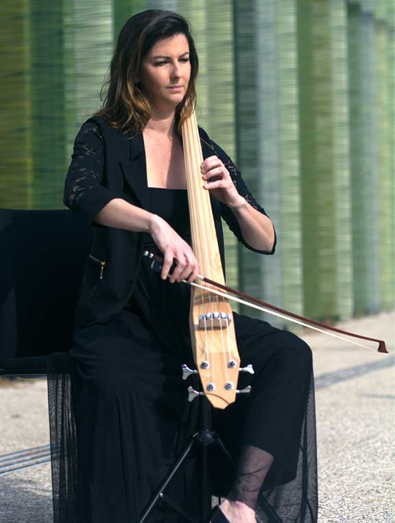 Cellist playing the Horizon cello